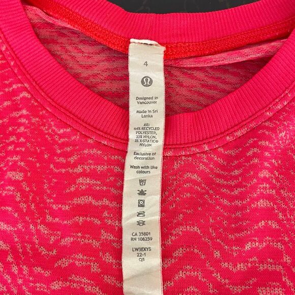 Lululemon Train to Be Seamless Short Sleeve T-Shirt Ripple Wave Flare / Peach Sa - Picture 7 of 10